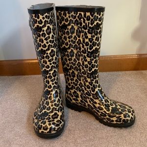 Cheetah Print Rain Boots